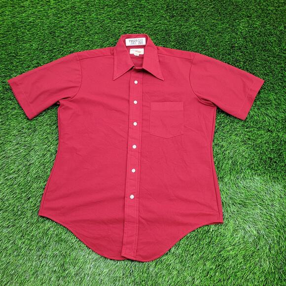 Vintage 70s Western Hippie Shirt Medium 22x29 Red Arrow-Knits - Picture 1 of 11